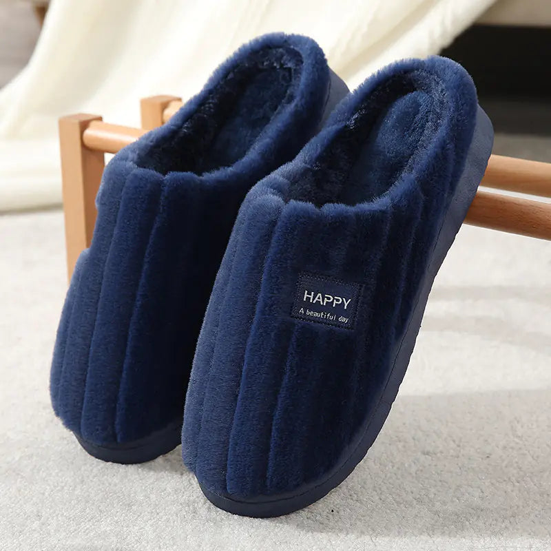 Cozy Cotton Plush Slippers for Home Use